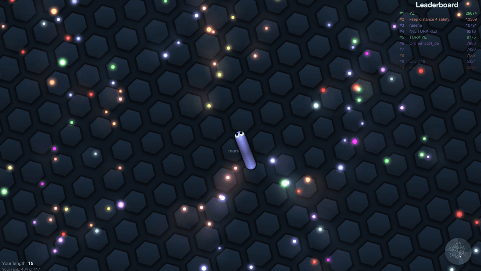 Slither.io game like Agar.io