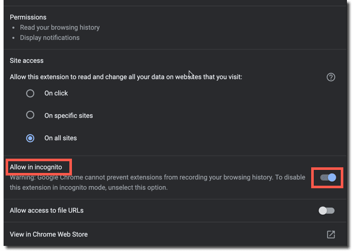 allow extensions in google chrome safe mode
