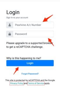 pearlvine login page